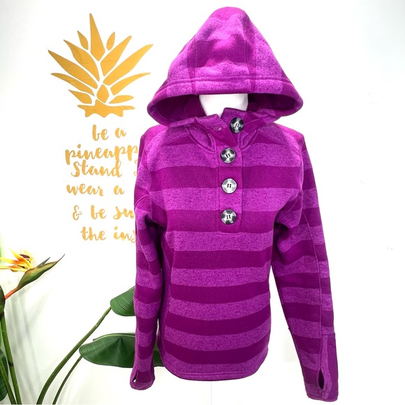 Avalanche Tops - AVALANCHE Fleece Pullover Hoodie Magenta Purple Thumb Holes Quarter Butt…
